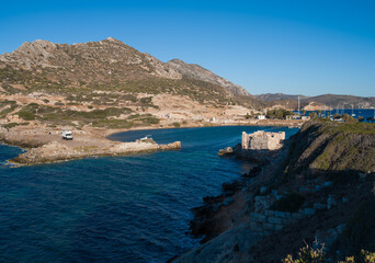 Fototapeta premium Knidos ancient city, small harbor. Carian period. Datça peninsula, Muğla province, Türkiye.