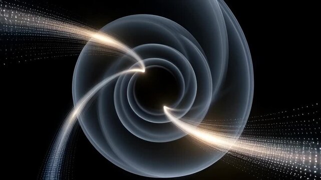 Golden flowing light rotation and dynamic vortex light effect background