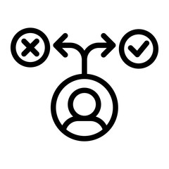 Decision blocked line icon
