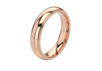 Rose gold wedding ring isolated on white background isolated on transparent background