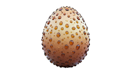 Brown Egg with Water Droplets