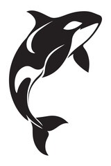 Obraz premium black and white orca symbol logo