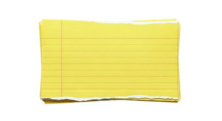 Stack of Torn Yellow Lined Paper Sheets