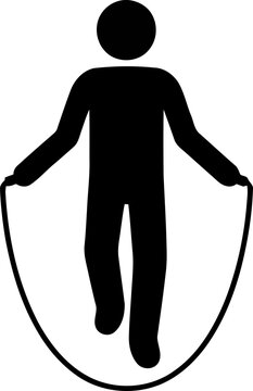 Cricket Player Jumping Rope Skipping Silhouette