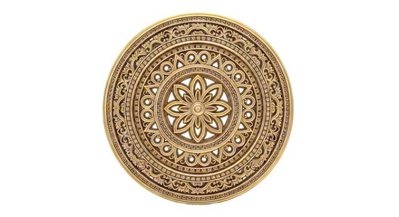 Intricate Golden Mandala with Floral Center