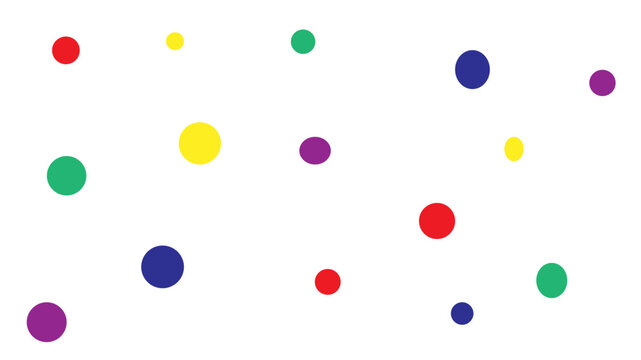 Colorful Confetti Dots Scattered on Clean White Background &ndash; Playful Festive Abstract Pattern