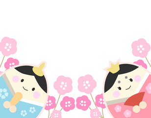ひなまつり背景　お雛様とお内裏様　桜