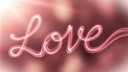 Love Word Written In Light