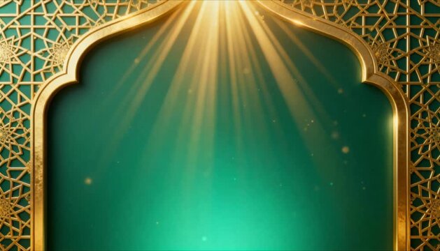 luxury emerald green ramadan background golden light perfect for islamic celebrations