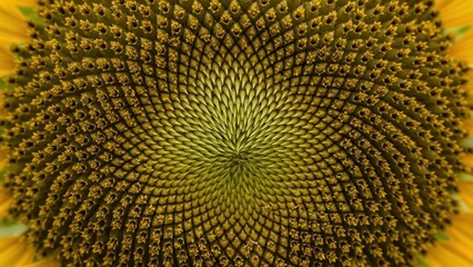 Sunflower seed head macro detail