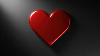 Red Heart Shape Dramatic Lighting Dark Background