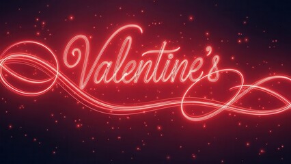 Valentines Neon Text Swirls