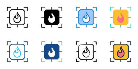 Fototapeta premium Thermograph icons set multiple style collection. Editable stroke 