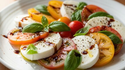 Caprese Salad with Mozzarella Tomatoes Basil