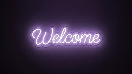Welcome Neon Sign Glowing On Wall