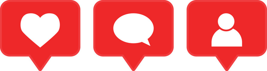 Red social media icons vector