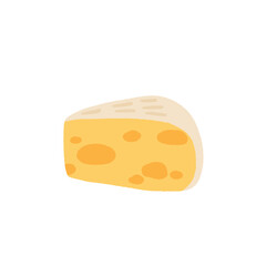 Flat vector dairy and cheese products set isolated on white background. Milk, butter, eggs, cream, yogurt, cottage cheese, parmesan, cheddar, blue cheese, cheese cubes, dairy food collection