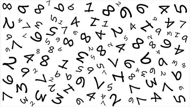 A collection of various mathematical symbols and numbers scattered across