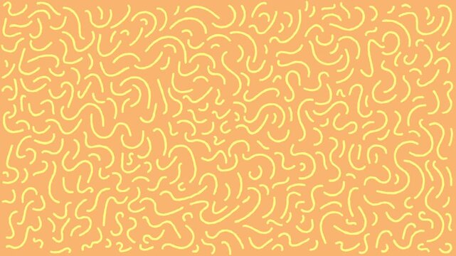 A playful retro cartoon background inspired by 1990s Memphis design, featuring colorful squiggle lines and bold abstract shapes