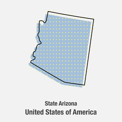 Vector map of Arizona state from dots, the USA