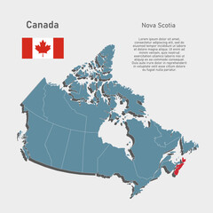 Vector map of Canada - Nova Scotia Province