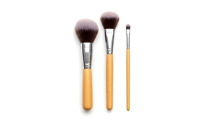 set of three professional makeup brushes