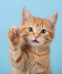 Obraz premium Potret of pose funny cat