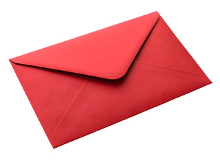 Red Envelope in Simple Design with Bright Color on White Background for Stationery
