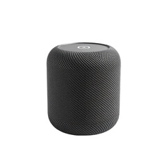 Obraz premium A black speaker sitting on a white surface, ideal for product photography or presentations