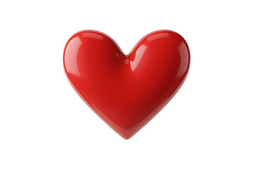 Shiny red heart symbol isolated on transparent background