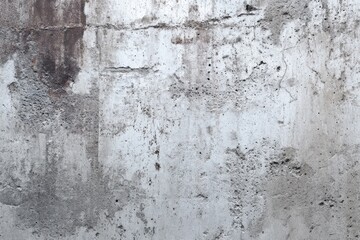 Obraz premium Textured concrete wall with gray tones and rust spots, showcasing an aged industrial surface with porous areas and fine cracks, perfect for architectural and design projects