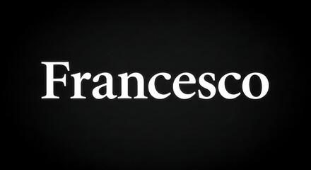 Minimalist Francesco Serif on Black Background