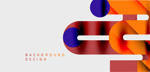 Obraz premium Abstract geometric shapes, vibrant colors, dynamic composition. Modern design elements create visual interest, suitable background.