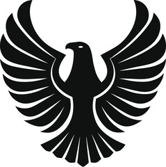 A striking black wing design with a transparent background silhouette