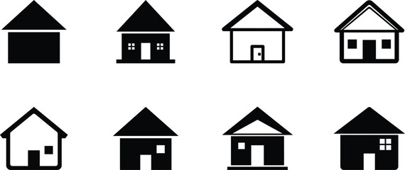 Obraz premium Clean Flat Property and House Icons Set