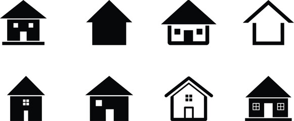 Fototapeta premium Minimal Home Symbol Icons for Real Estate Branding