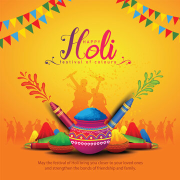 Indian festival happy Holi with colorful background. editable abstract vector illustration design