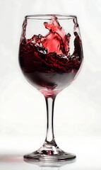 High definition images of flowing and splashing red wine