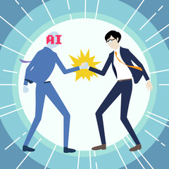 AIを活用するビジネスマンのイメージイラスト
