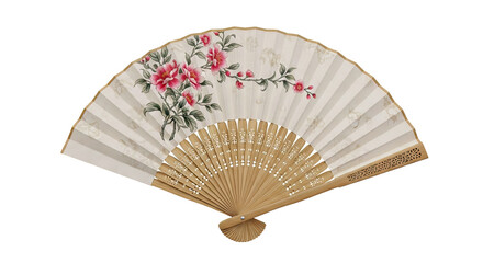 Folding Fan with Pink Peony and Bamboo