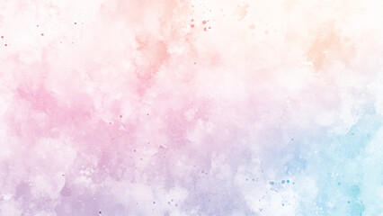 Obraz premium Abstract watercolor background with a colorful pastel rainbow gradient and soft bokeh light patterns creates a bright artistic texture for a vibrant blue and pink wallpaper illustration backdrop