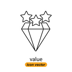 value icons. Flat illustrations of value vector icons for the web. Vector illustrations of company icons.