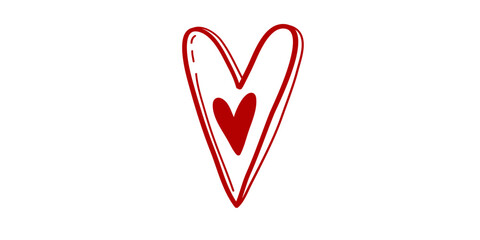 Stunning red heart symbol with smaller heart inside