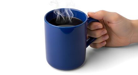 a cylindrical ceramic coffee mug with a glossy finish