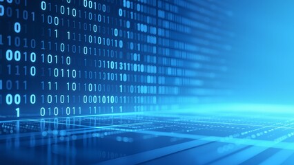 Obraz premium Digital binary code data stream