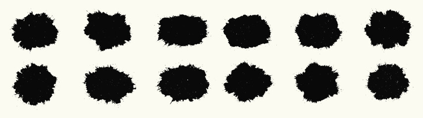 Black Ink Splatter Brush Strokes vector