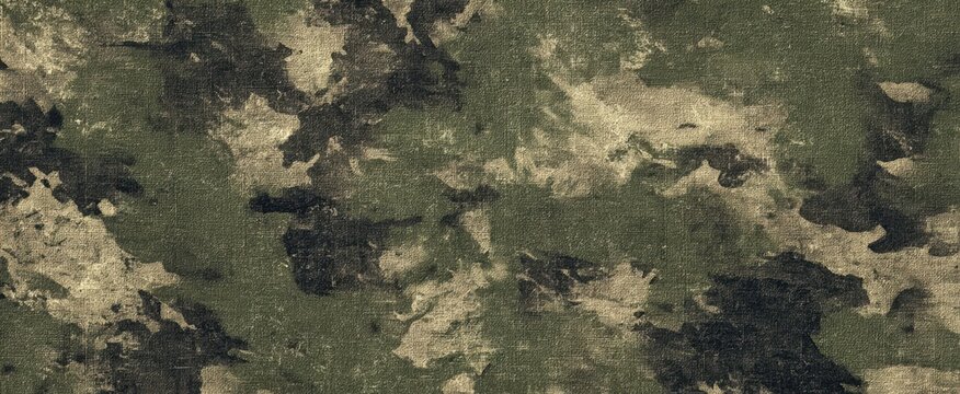 The Camouflage Fabric Texture With Distressed Green Beige Military Camo Pattern For Design