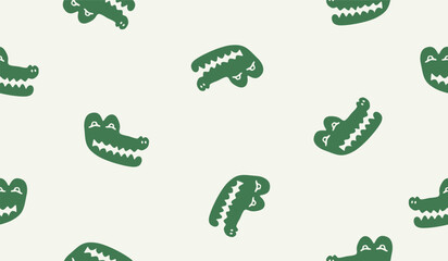 Cute crocodile pattern background vector design