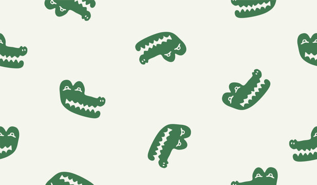 Cute crocodile pattern background vector design