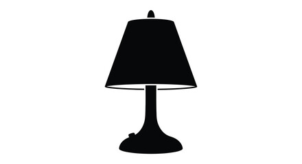 Obraz premium A striking black lamp stands prominently against a white background showcasing a classic design in bold silhouette high quality professional